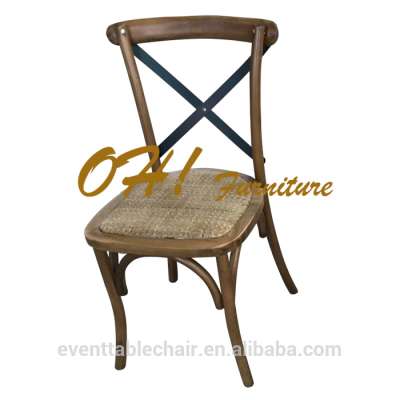 customization Oak wood stackable smaller chair back X cross bck chair