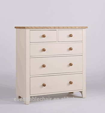 2015 Best selling wood white pine 2+3 drawer chest for living room