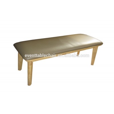 popular wood furniture oild finished long wooden bench with PU seat