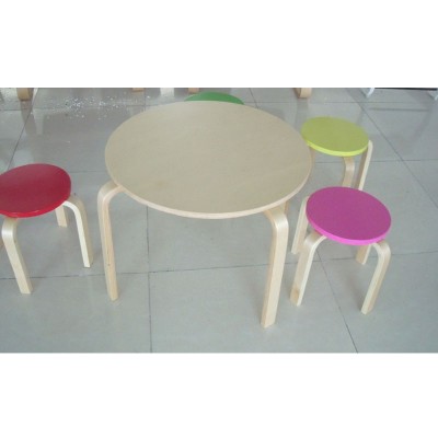 Bentwood children stool made of birch wood